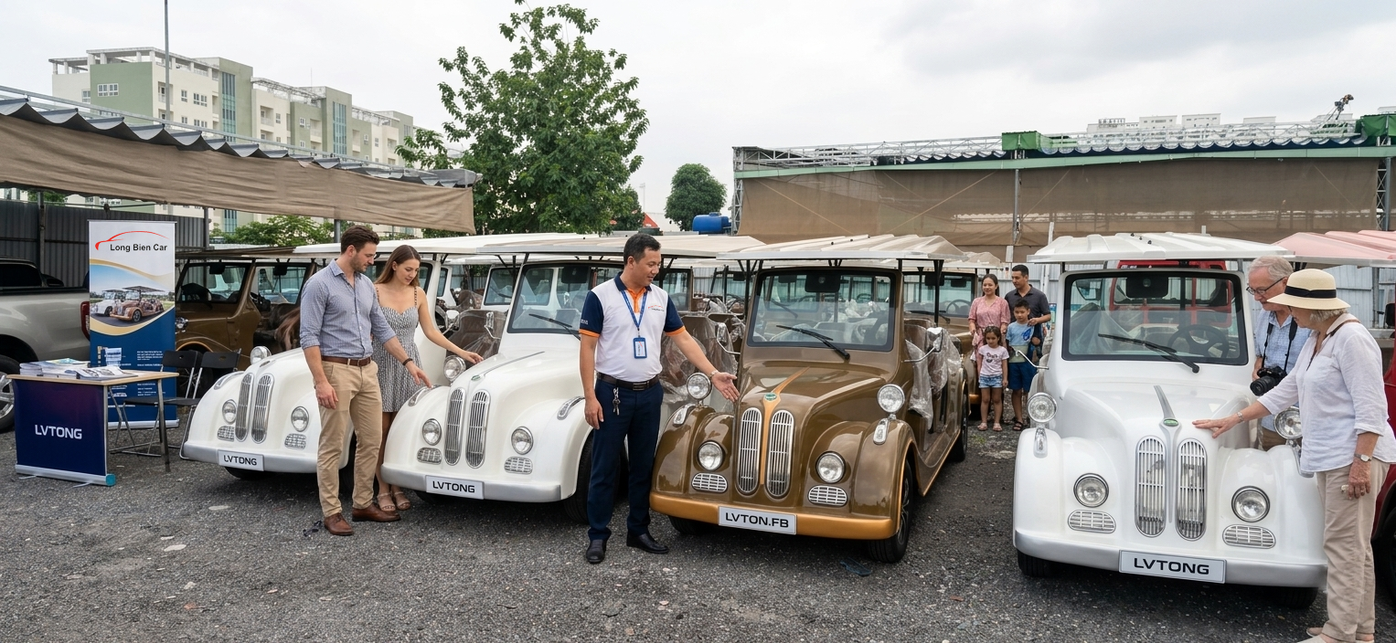 Bàn giao xe điện dáng cổ cho khách hàng