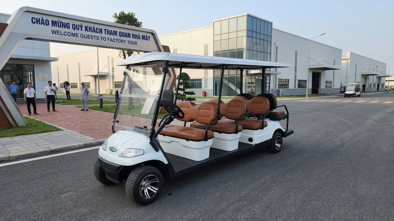 Xe điện 8 chỗ dùng trong nhà máy
