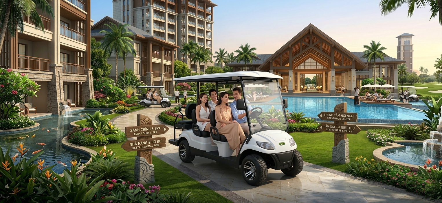 Xe điện trong khu phức hợp khách sạn